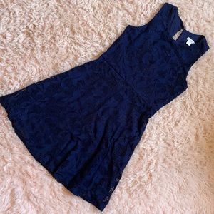 Xhilaration Navy Blue Lace Mini Dress XS